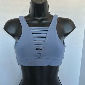 925 fit No Strings Attached steel blue Sports Bra small NWOT